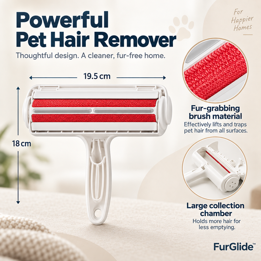 FurGlide pet hair remover product details and dimensions