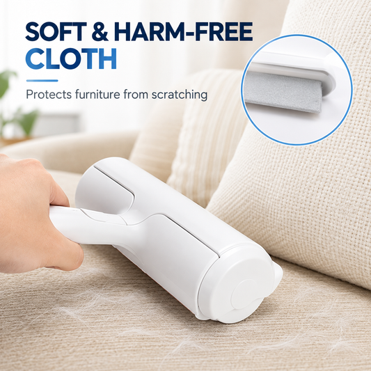 FurGlide reusable pet hair remover on sofa